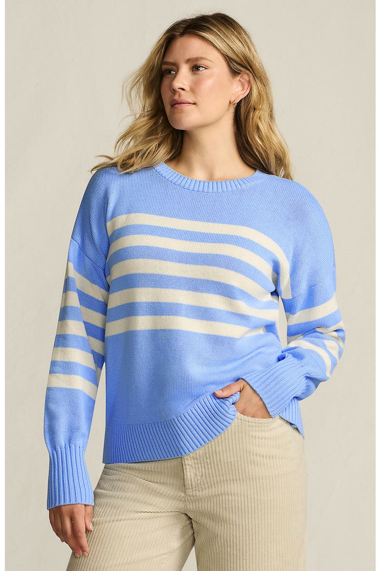 Drifter Jersey Crewneck Sweater, Main, color, Clear Blue/Ivory Placed Stripe