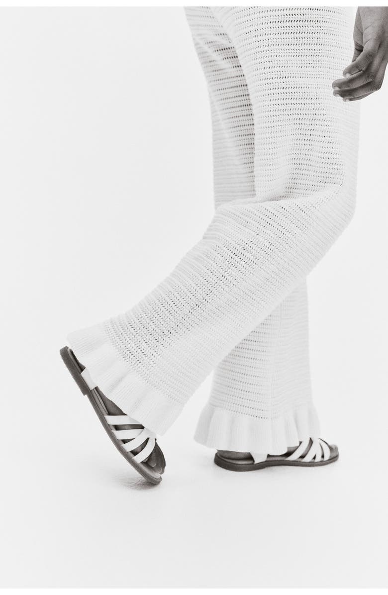 H&M Flared Cotton-knit Leggings, Alternate, color, White