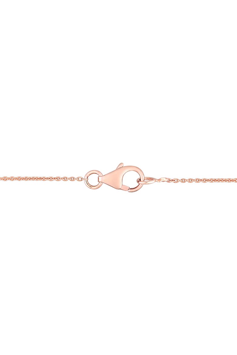 Gemstone & Diamond Bow Necklace 10K, Alternate, color, Morganite/Rose Gold