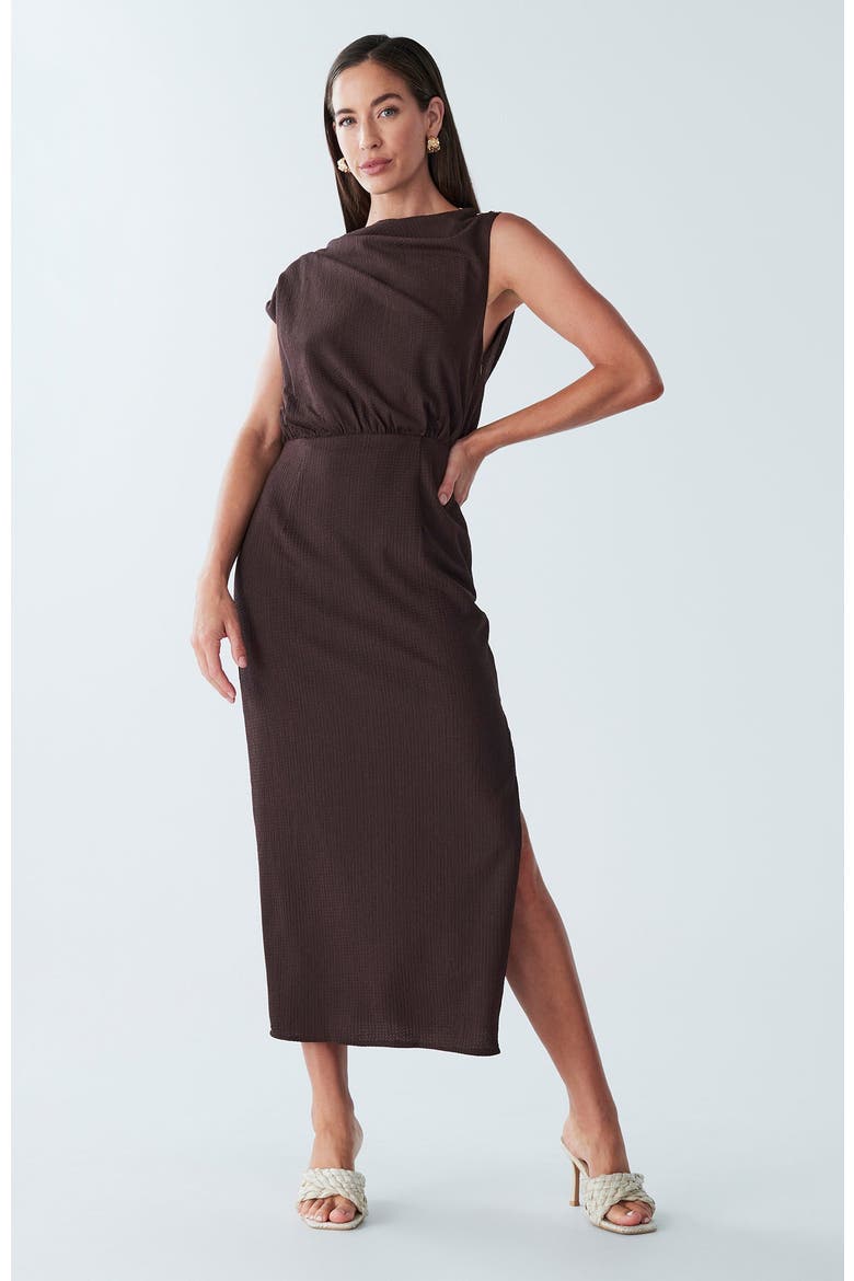 Alias Midi Dress, Alternate, color, Chocolate