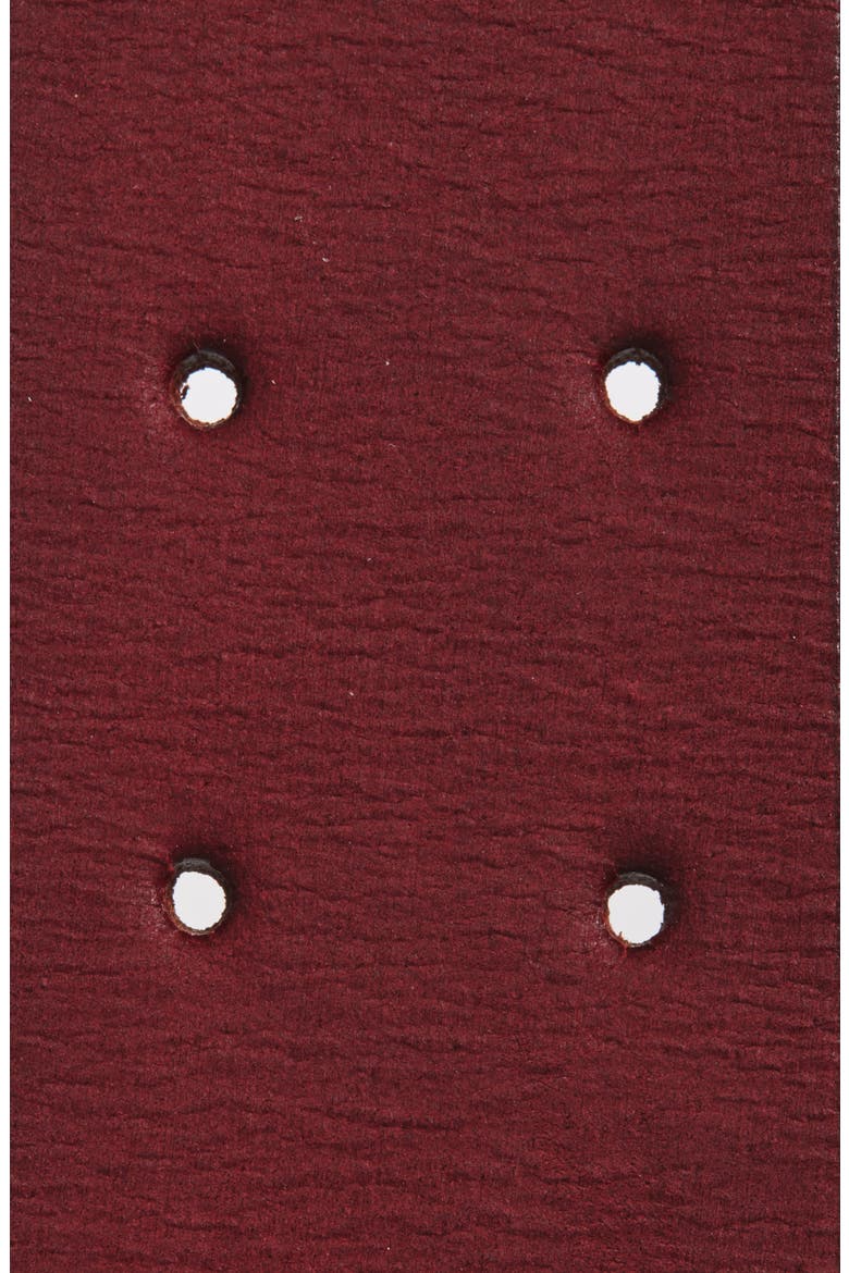 WTF Double Cross Leather Belt, Alternate, color, CRIMSON