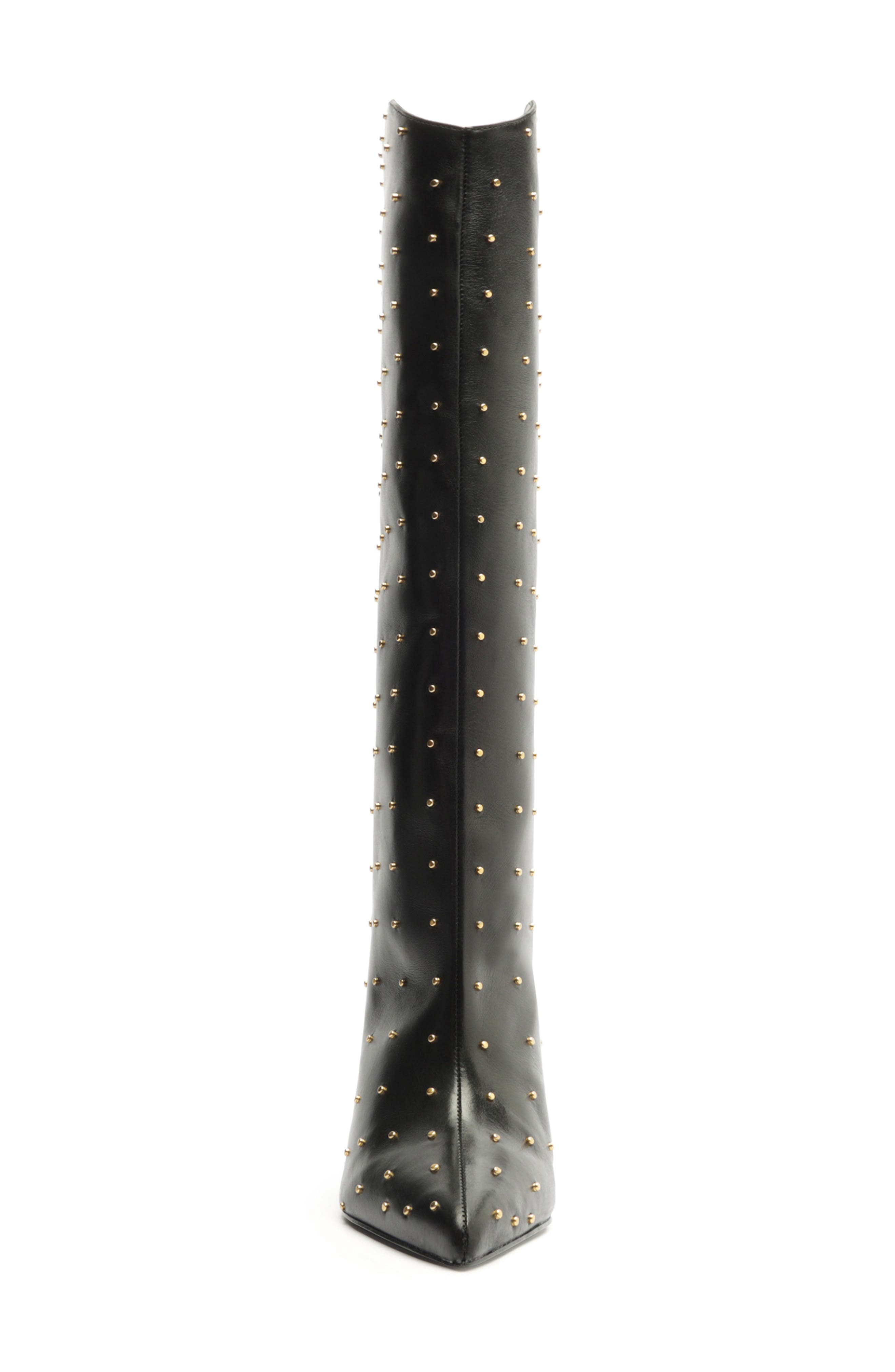 Maryana Studded Pointed Toe Boot, Alternate, color, BLACK LEATHER