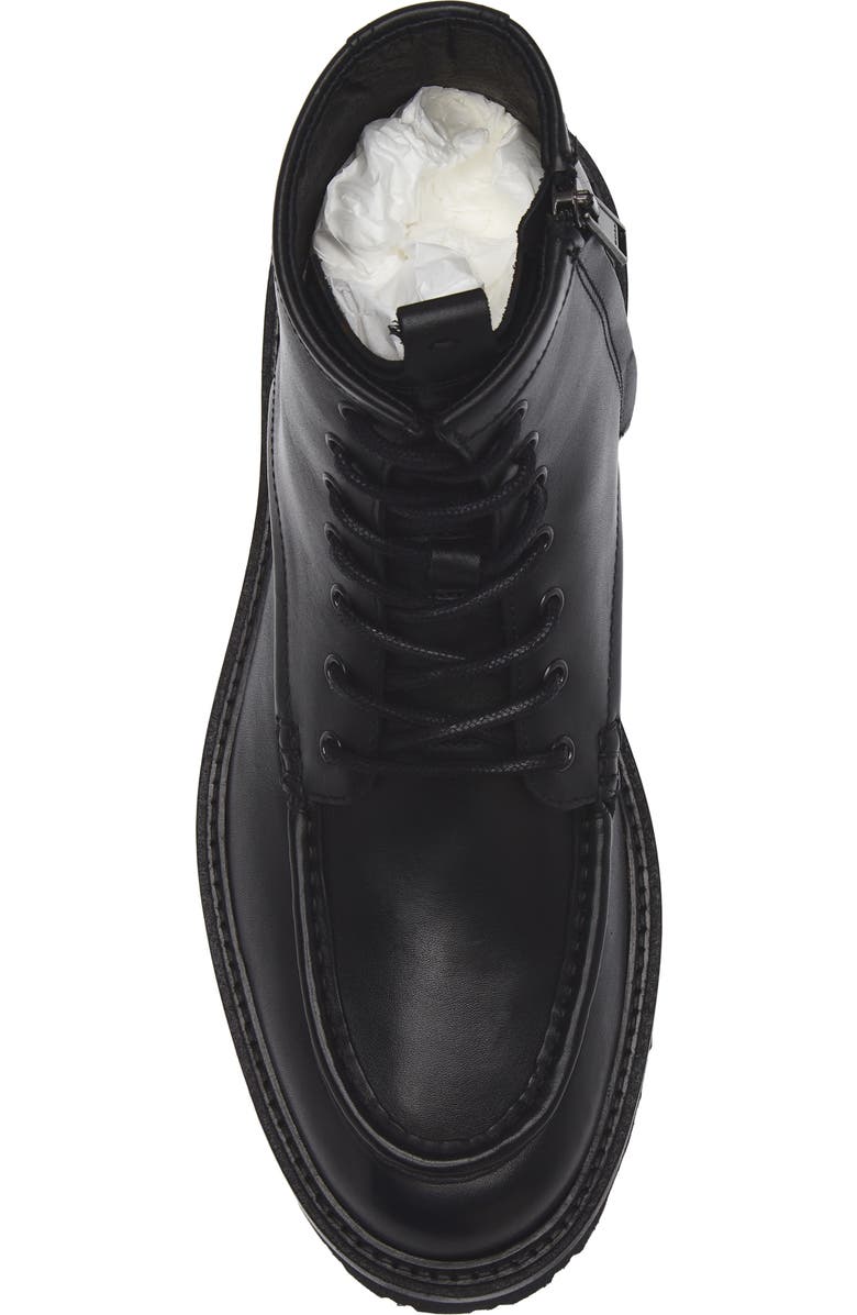 BOSS Julio Lugged Moc Toe Leather Boot, Alternate, color, Black