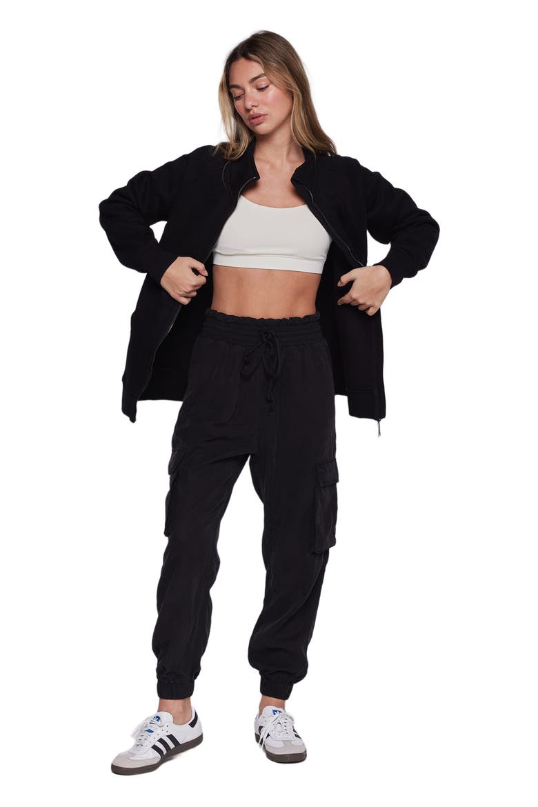 Effortless Fleece Oversized Jacket, Main, color, Black