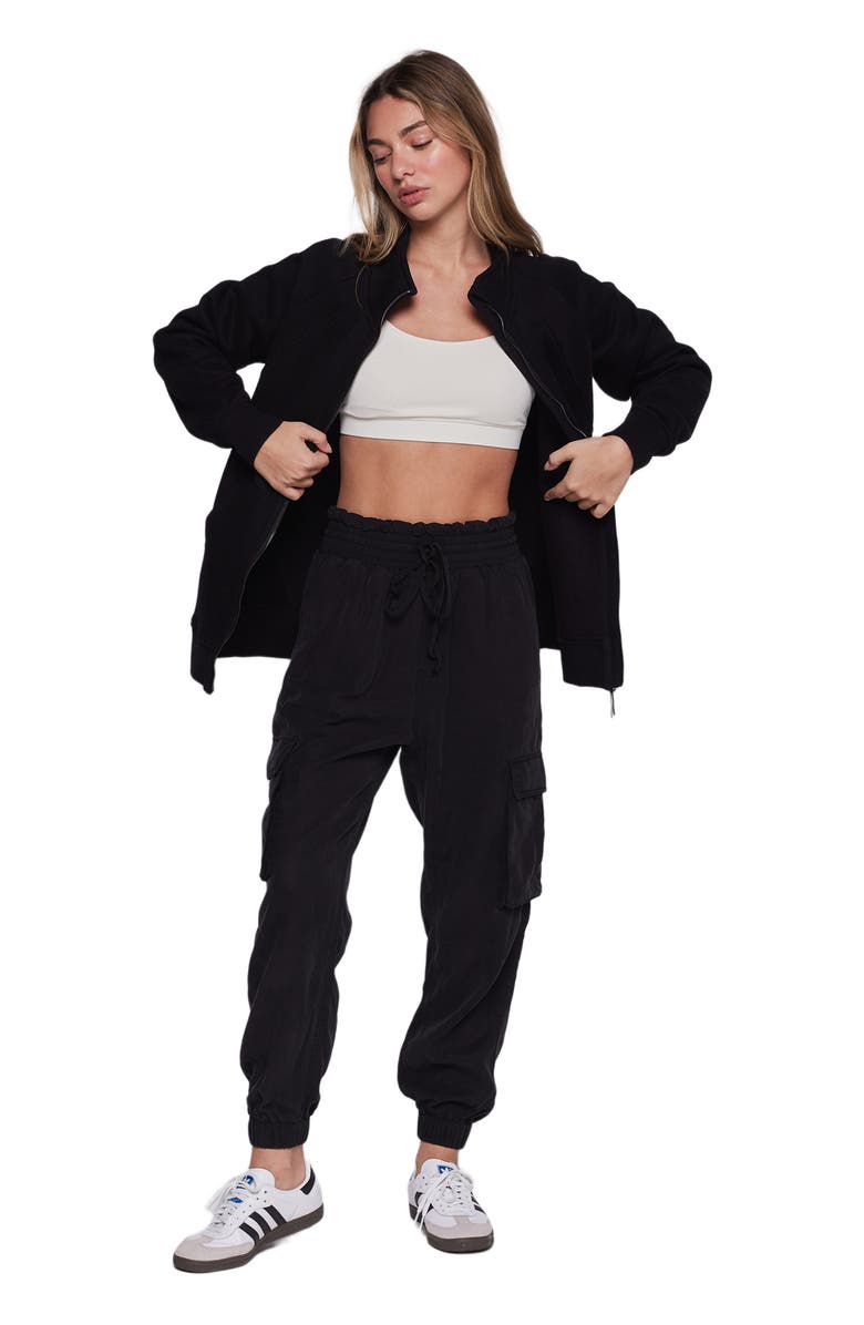 Rebody Active Effortless Fleece Oversized Jacket, Main, color, Black