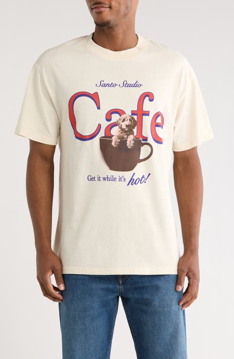 Maple Café Cotton Graphic T-Shirt