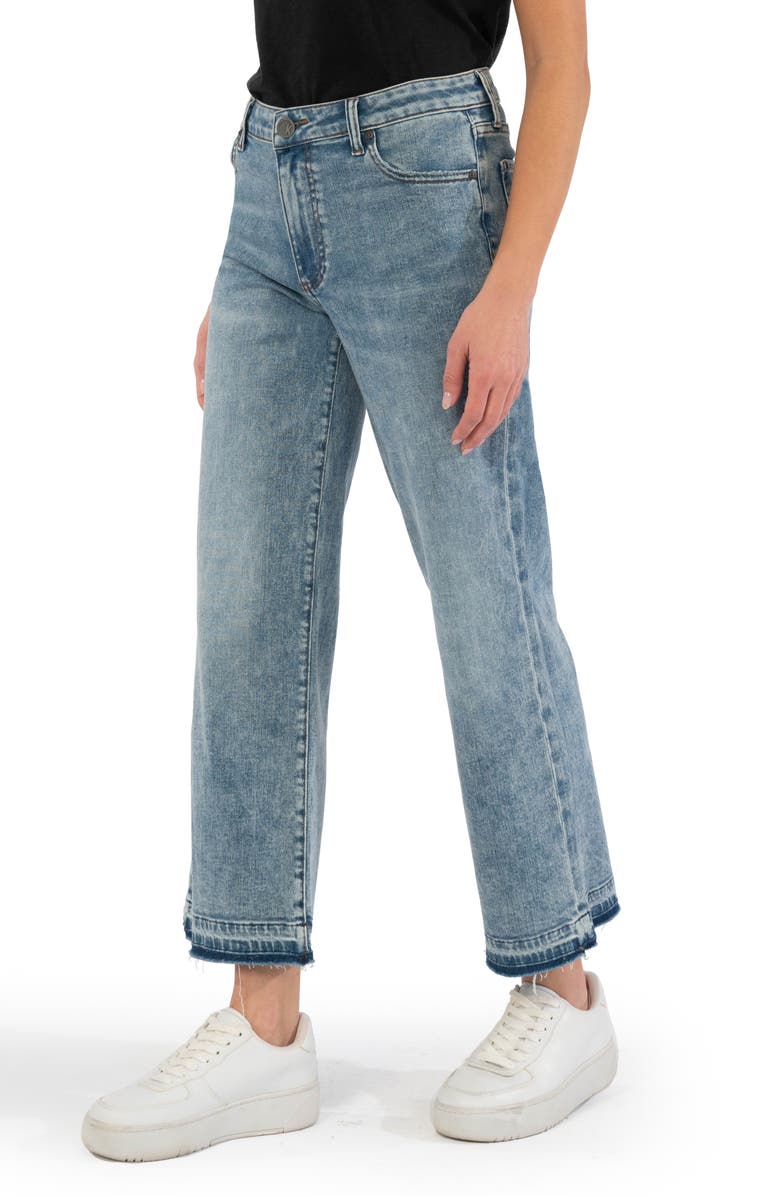 KUT from the Kloth Fab Ab High Waist Release Hem Wide Leg Jeans, Alternate, color,