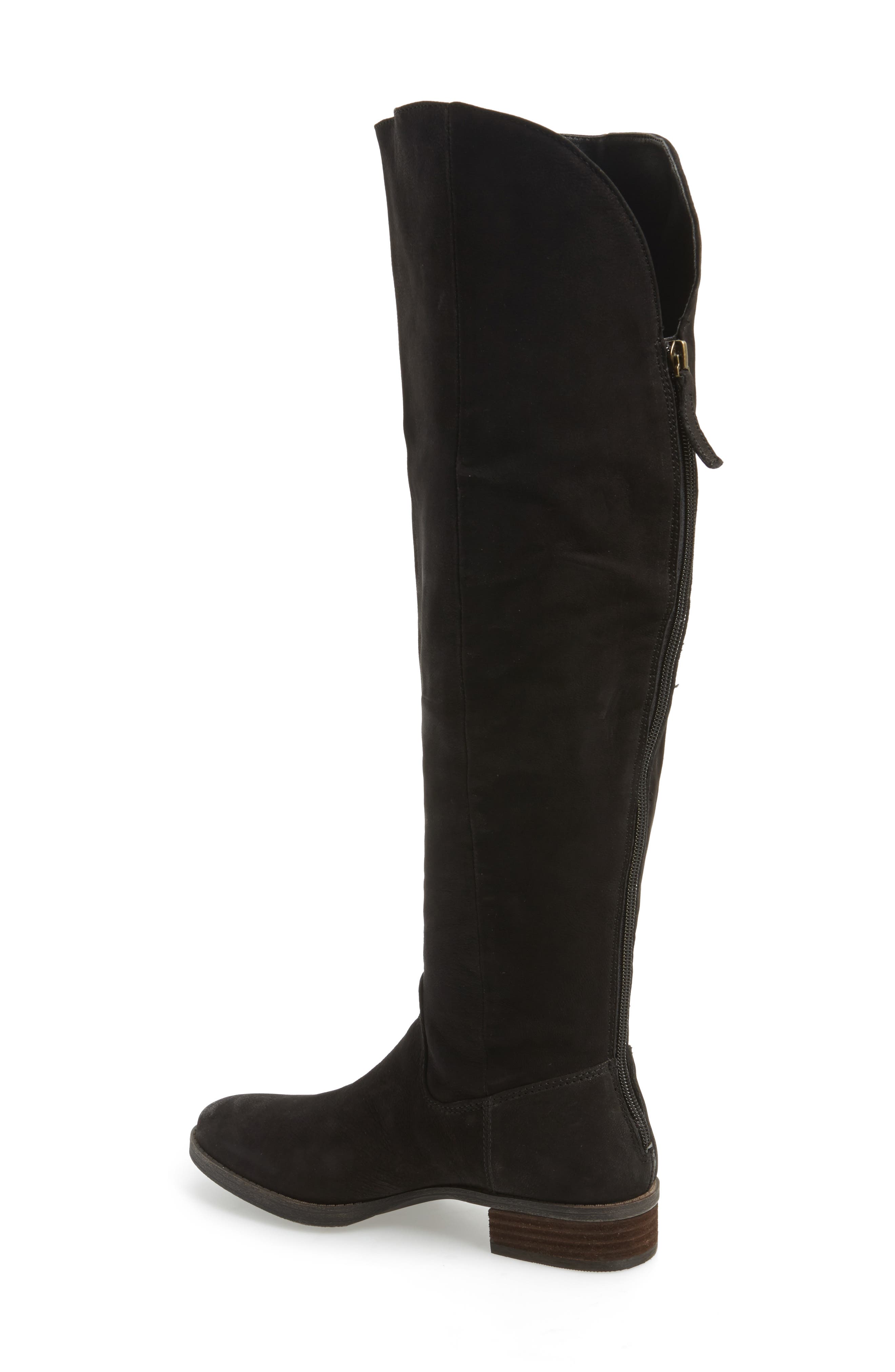 'Andie' Over the Knee Boot, Alternate, color, BLACK NUBUCK LEATHER