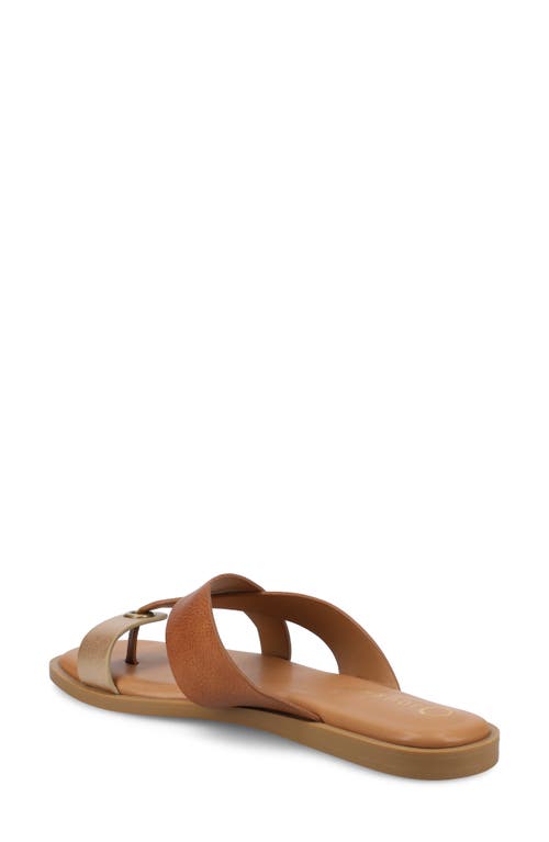 Journee Collection Prizzie Flat Slide Sandal In Champagne