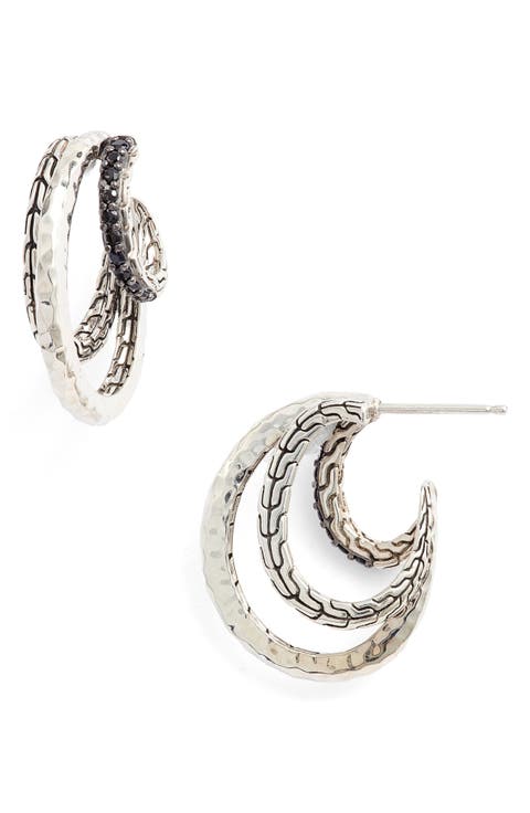 Classic Chain Hammered Hoop Earrings