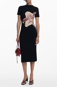 Desigual Orchid Rib Midi Dress