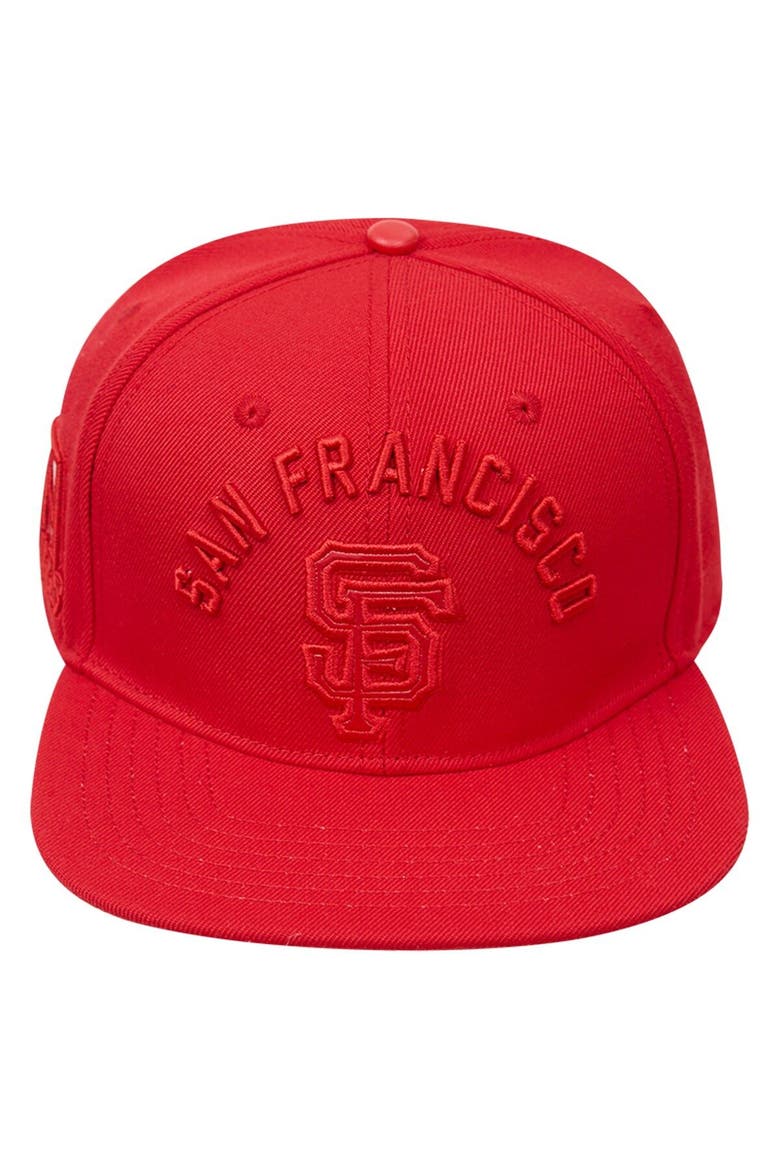 Men's Pro Standard San Francisco Giants Triple Red Snapback Hat, Alternate, color, Red