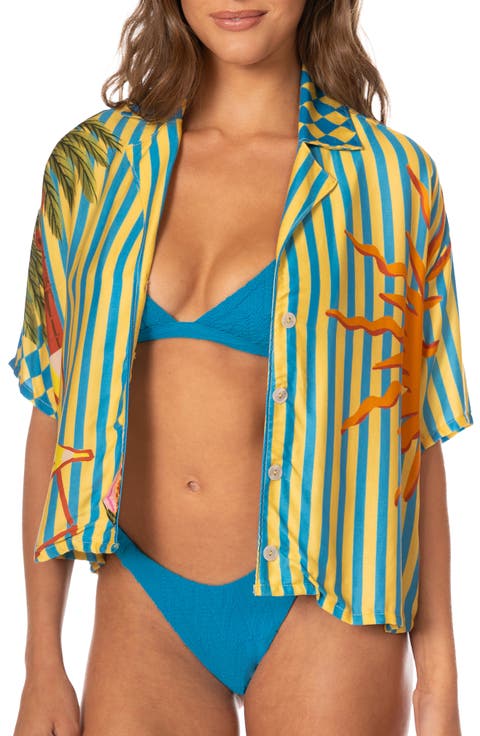 Tropic Camouflage Octavia Camp Shirt Cover-Up