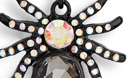 Leith Spider Linear Drop Earrings In Black Multi- Silver