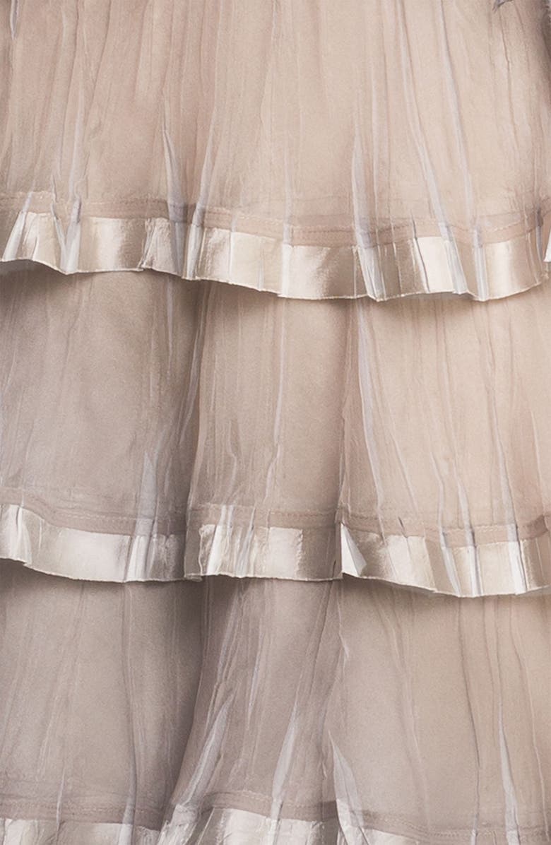 Black by Komarov Embellished Tiered Ombré Chiffon Dress, Alternate, color, 