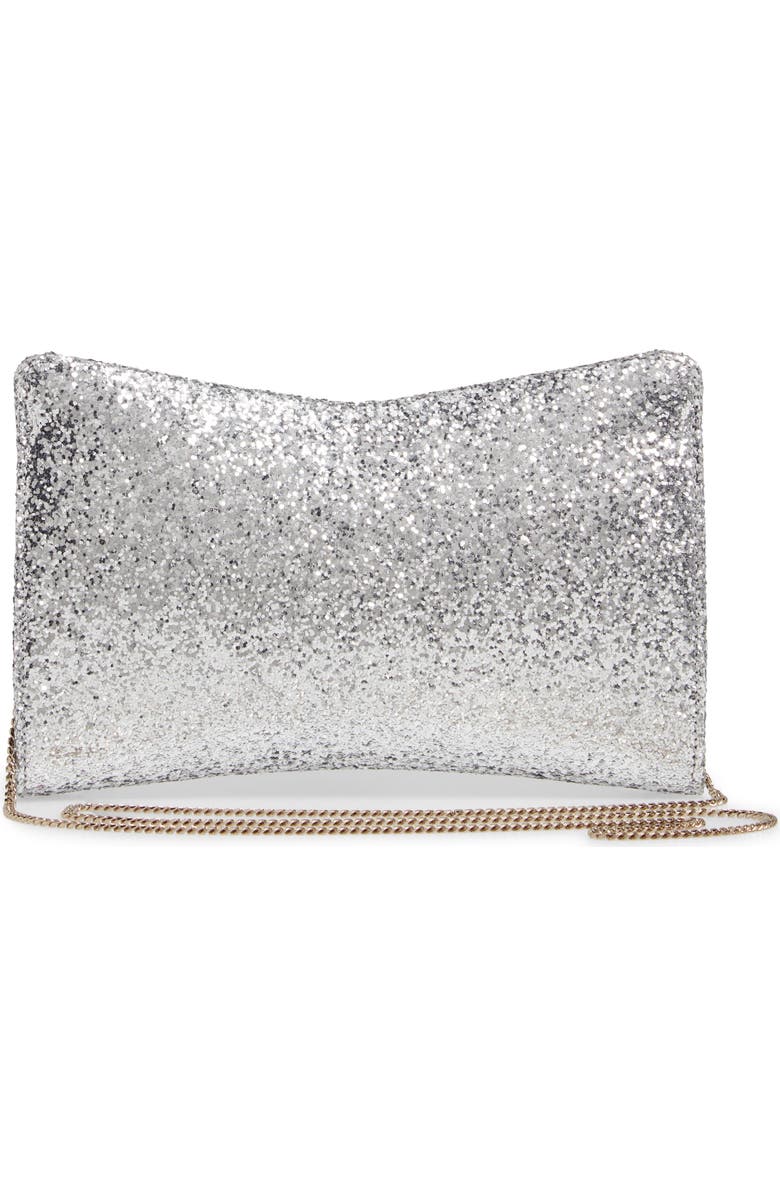 Jimmy Choo Galactica Glitter Clutch with Crystal Bracelet Handle, Alternate, color,