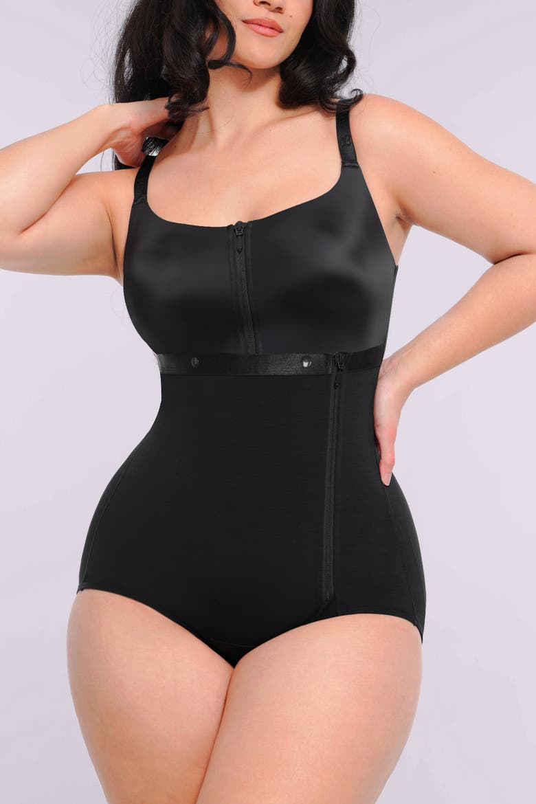 AirSlim Built-in Tummy Control Cincher Brief Bodysuit, Main, color, Black