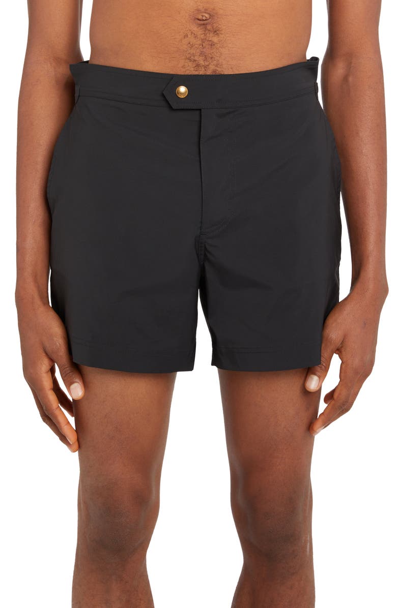 TOM FORD Compact Poplin Swim Trunks, Main, color, 
