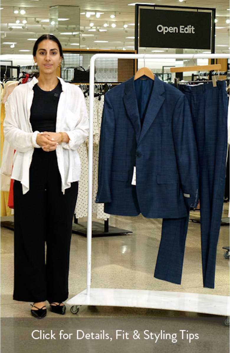 Siena Regular Fit Dark Green Denim Effect Wool Suit, sales video thumbnail