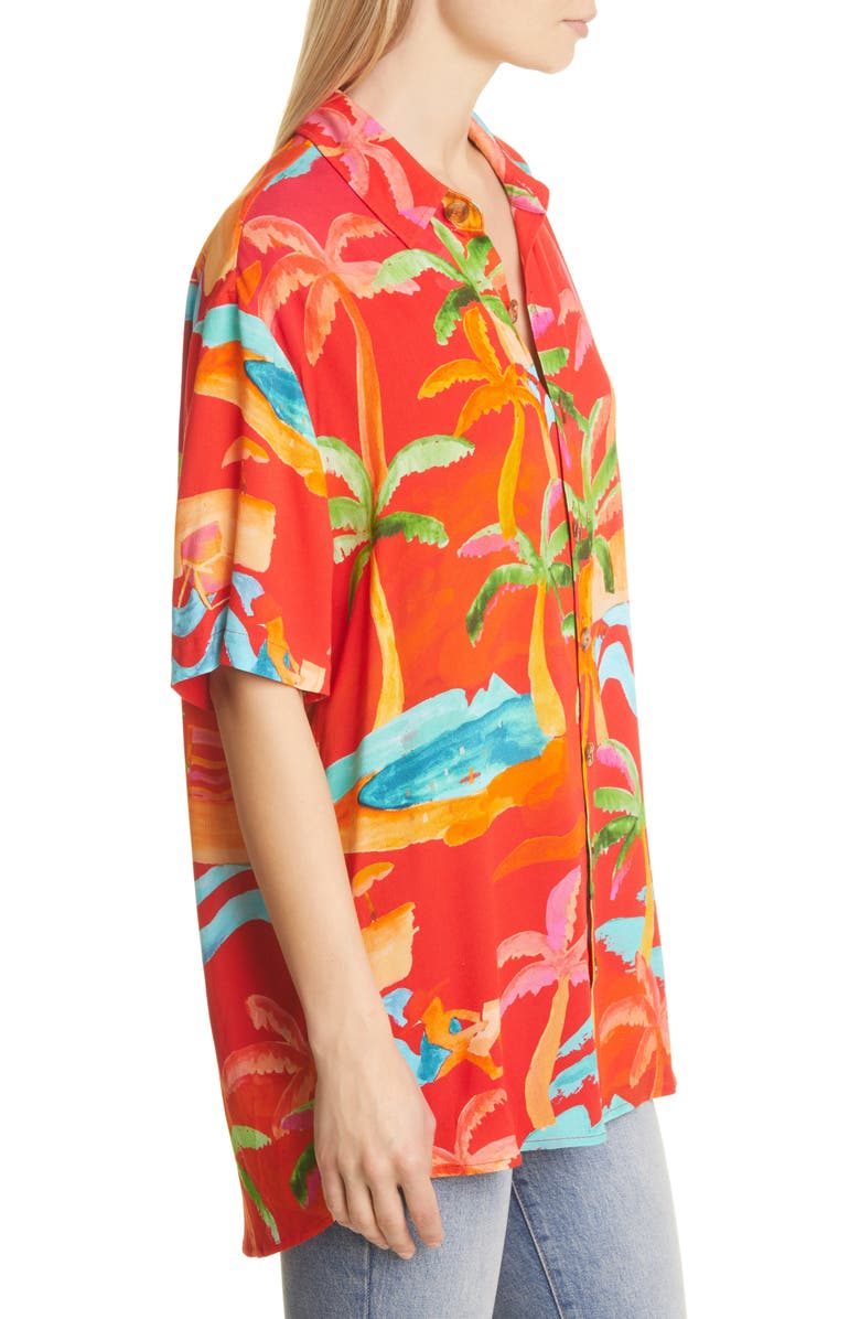 FARM Rio Unisex Ipanema Island Print Camp Shirt, Alternate, color, 