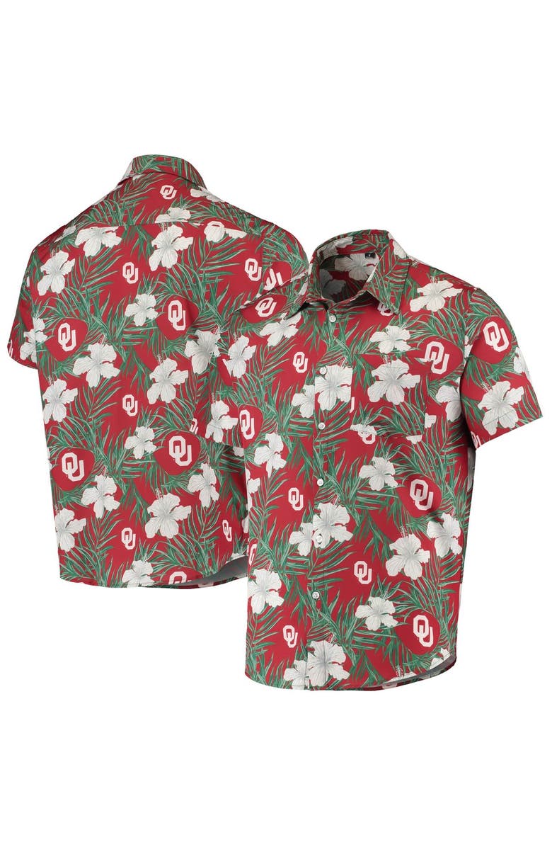FOCO Men's Crimson Oklahoma Sooners Floral Button-Up Shirt, Main, color, Crimson