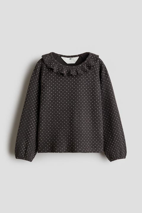 Ruffle-trimmed Cotton Top