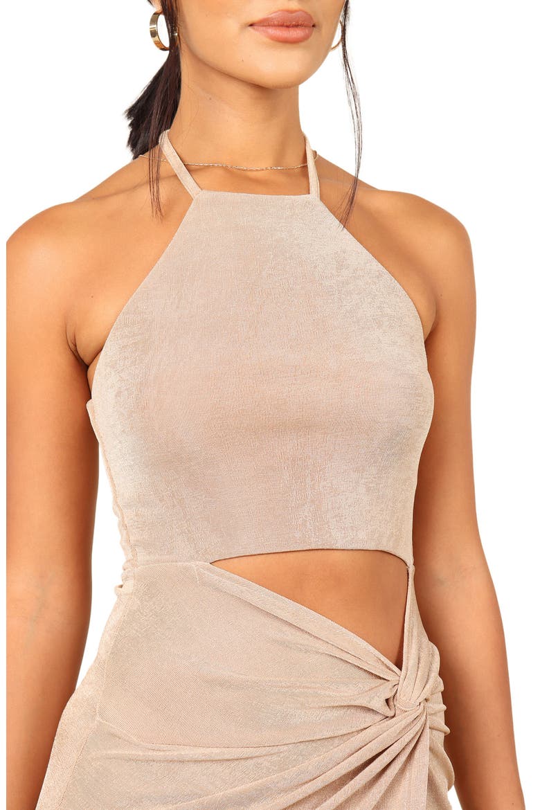 Scarlette Halter Dress, Alternate, color, GOLD