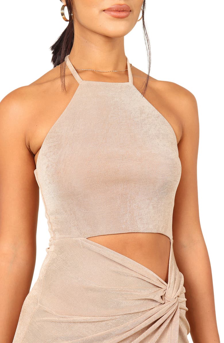 Petal & Pup Scarlette Halter Dress, Alternate, color, Gold