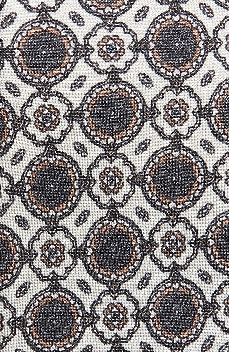 Jack Victor Cromwell Medallion Print Silk Tie, Alternate, color, Ecru
