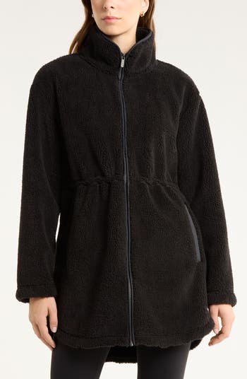 Zella Faux Shearling Longline Jacket | Nordstrom