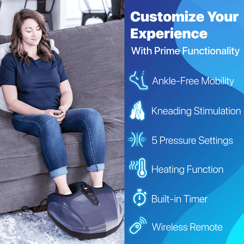 Miko Shiatsu Foot Massager With Heat, Lcd Display In Gray