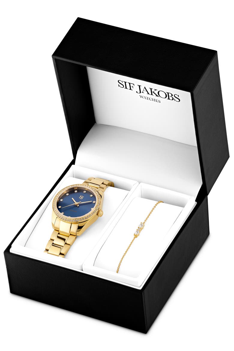 Valeria Jewelry Set - Gold, Main, color, 18K gold plated/White