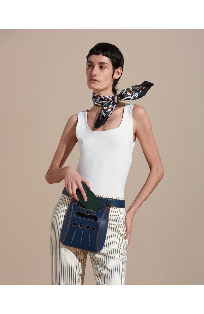 PERRIN PARIS Cabbie Belt Bag, Alternate, color, Black/Caramel