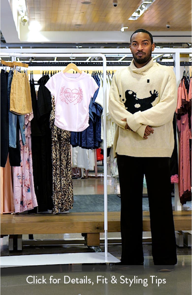 Kids' Laurel Ruched Cotton Blend Graphic T-Shirt, sales video thumbnail