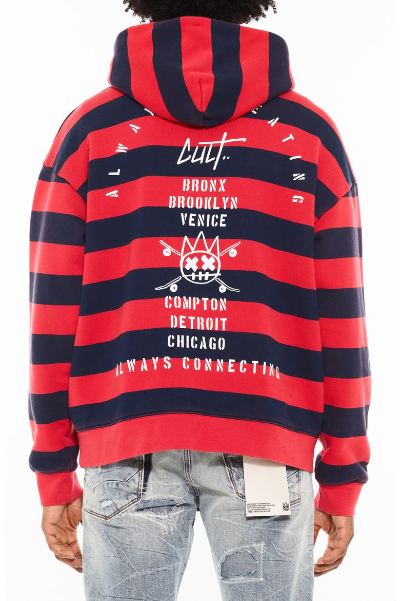 Stripe Graphic Hoodie, Alternate, color, ROUGE RED/ MIDNIGHT/ BLUE