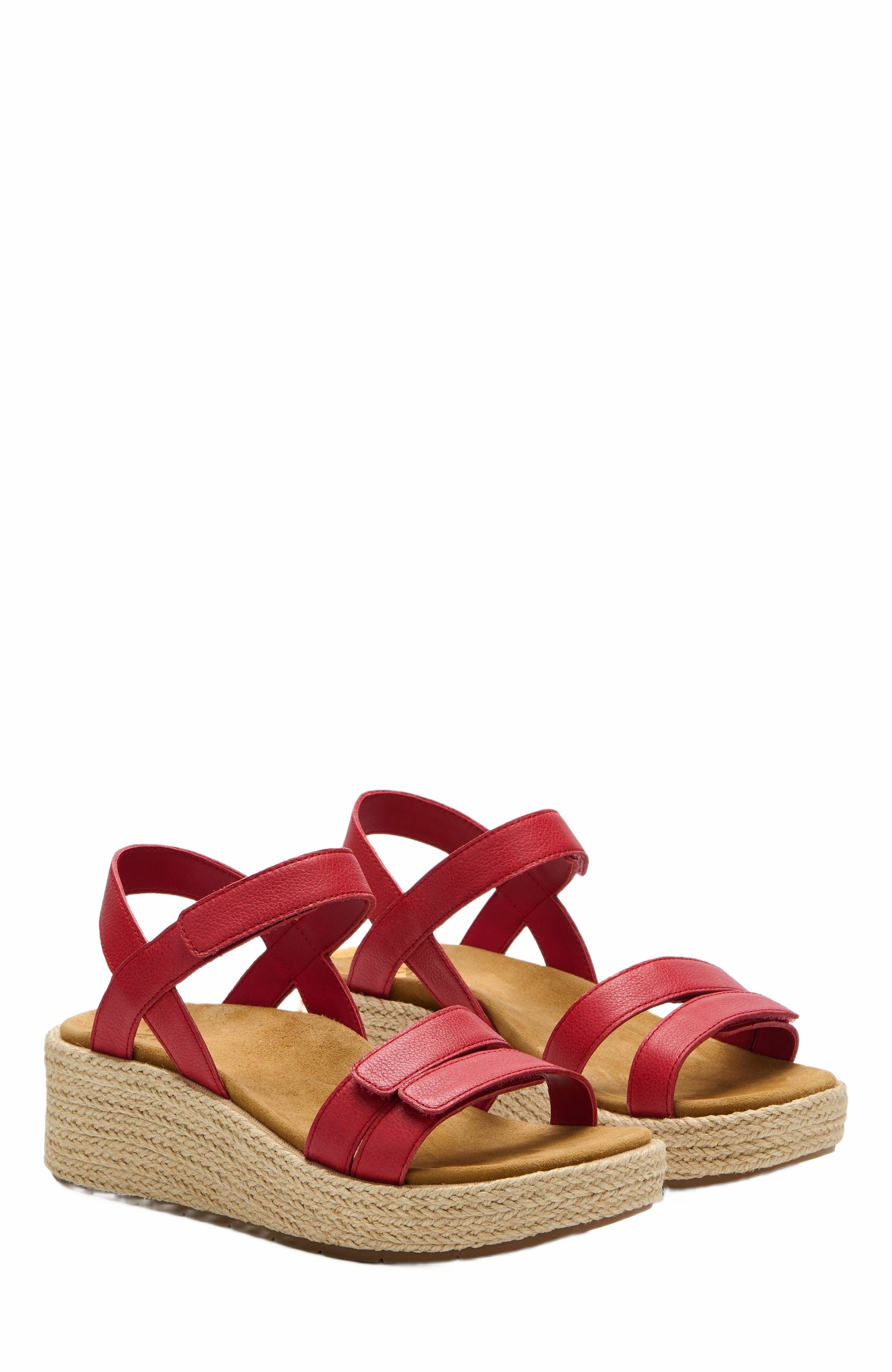 Solstice Strap Sandal, Alternate, color, Red - Regular