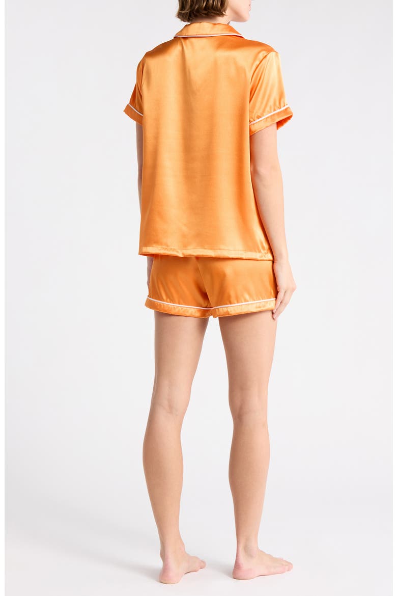 Dixie Satin Shorts Pajamas, Alternate, color, TURMERIC
