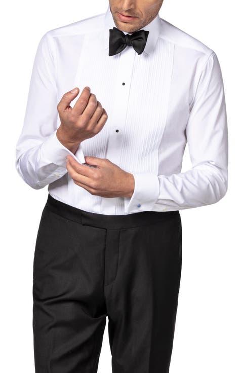 Slim Fit Pleated Bib Tuxedo Shirt