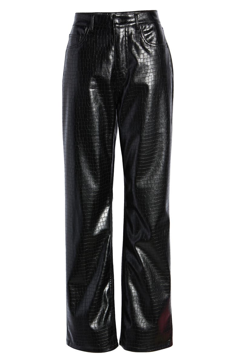 VERO MODA Kithy Croc Embossed Faux Leather Pants, Alternate, color,