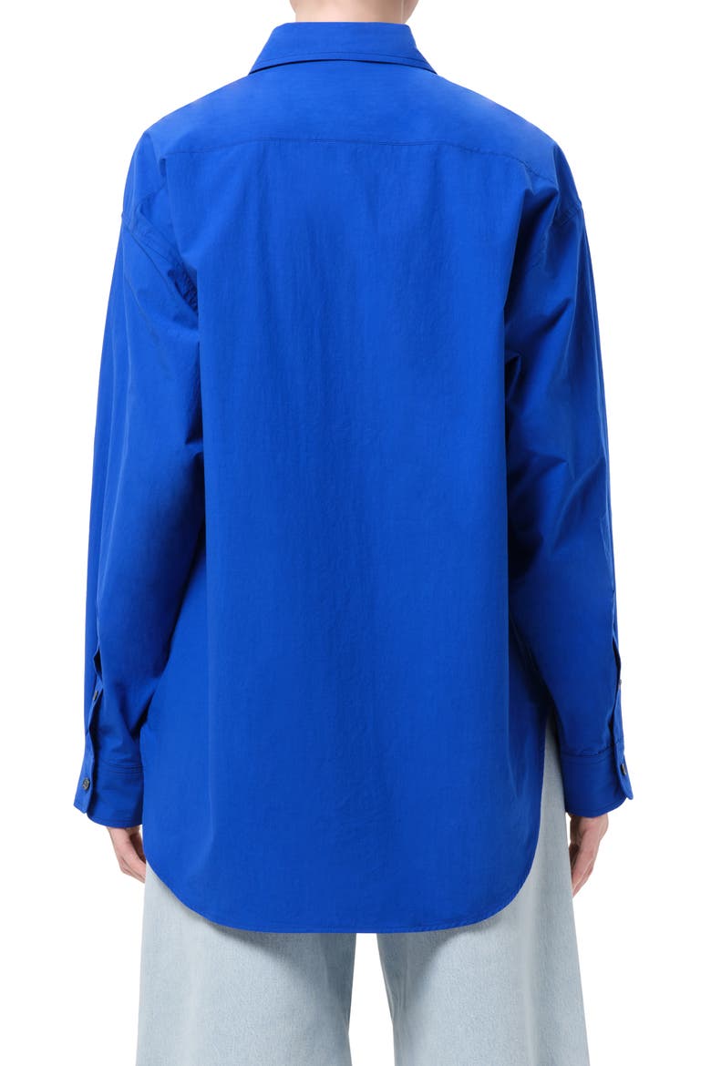 Sona Cotton Button-Up Shirt, Alternate, color, COBALT BRIGHT ELECTRIC BLUE