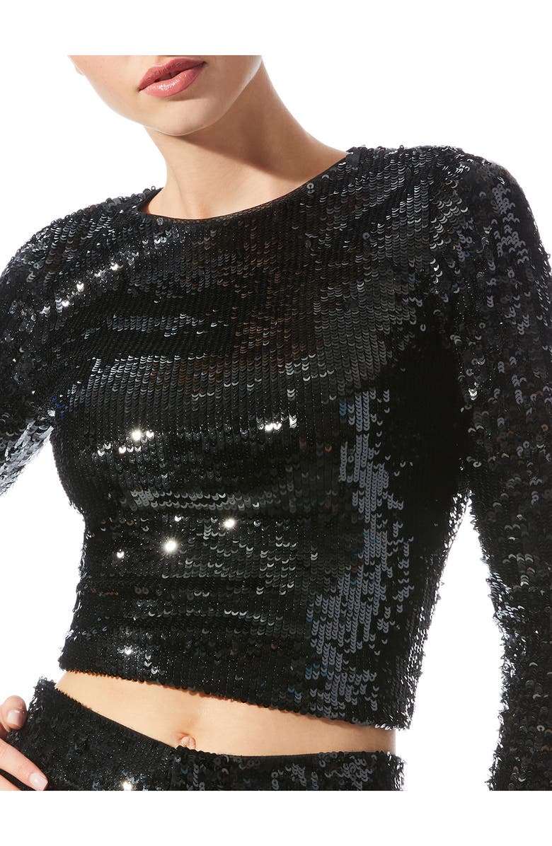 Alice + Olivia Delaina Sequin Top, Alternate, color,