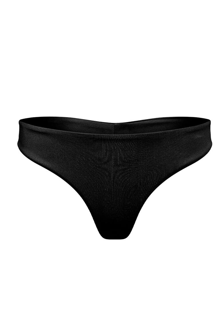 Marlena Swimwear Brazilian Panty, Alternate, color, Black