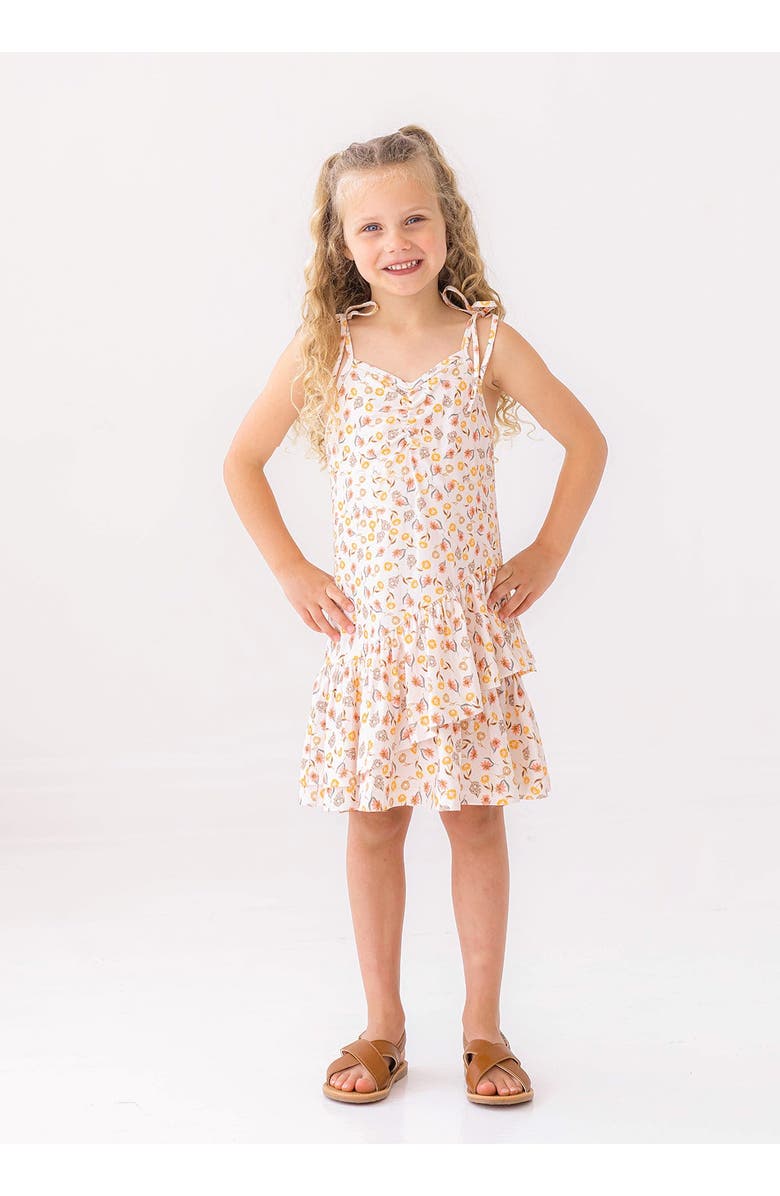Mabel + Honey Mabel and Honey Girls' Golden Hour Floral Halter Dress, Size 4, Nordstrom Exclusive., Alternate, color, Coral
