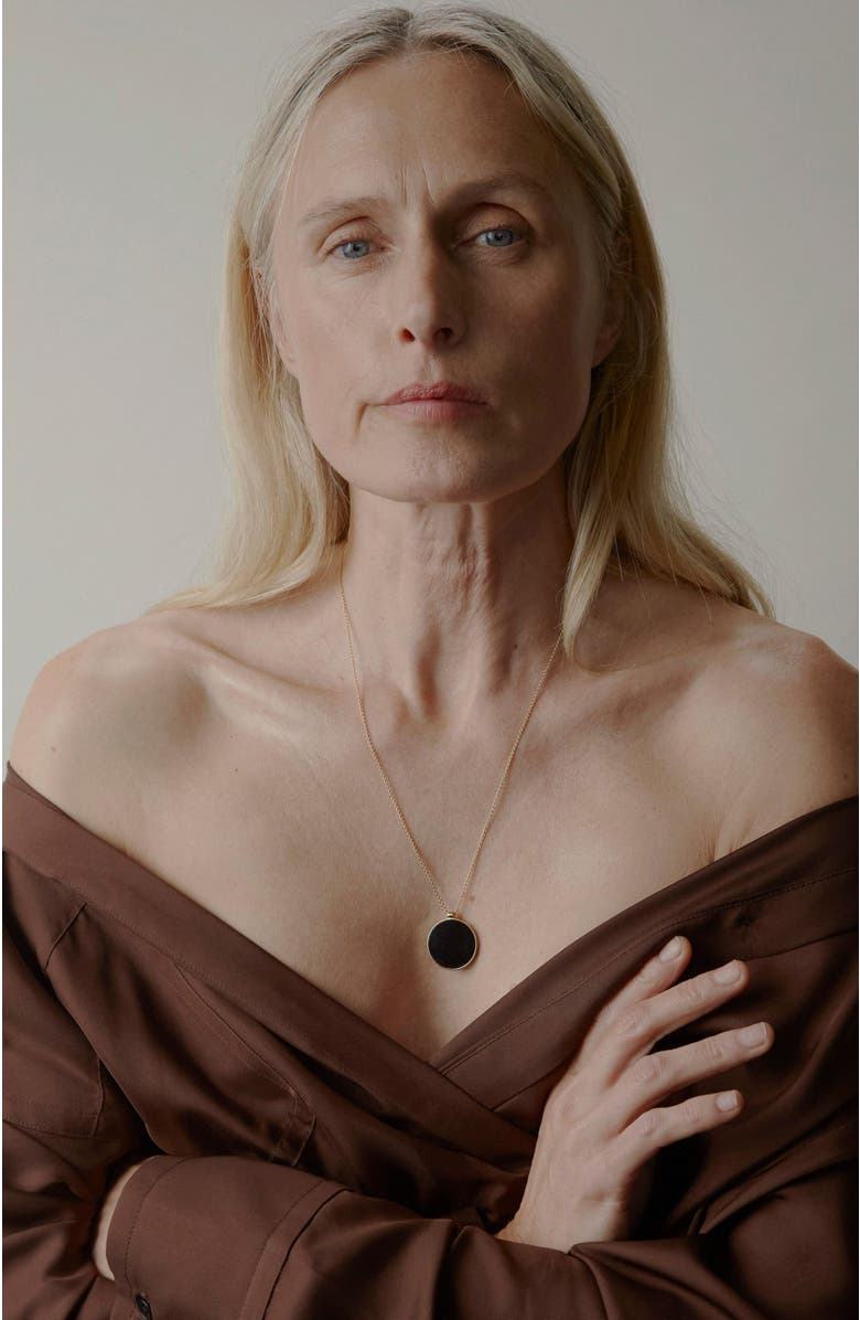 Otiumberg 14kt Gold Vermeil Onyx Sphere Pendant, Alternate, color, Yellow Toned Gold