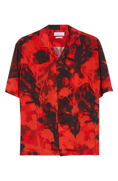Floral Print Camp Shirt