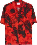 McQueen Floral Print Camp Shirt