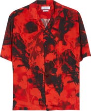 McQueen Floral Print Camp Shirt