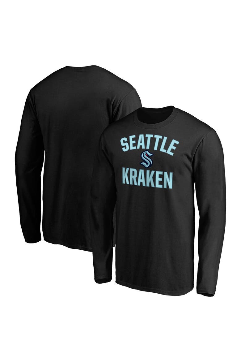 Men's Fanatics Branded Black Seattle Kraken Victory Arch Long Sleeve T-Shirt, Alternate, color, BLACK