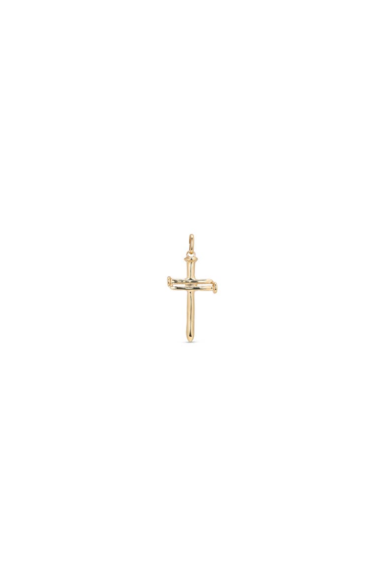 18K Gold-Plated Large Sized Cross Charm, Main, color, Gold