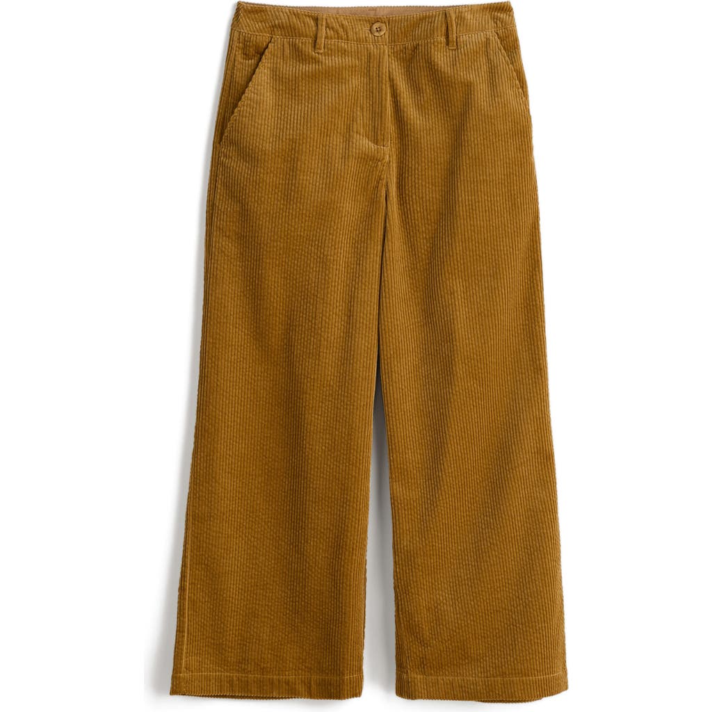 Seasalt Cornwall Asphodel Crop Wide Leg Corduroy Pants In Brown